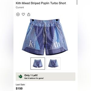 Nice KITH Mixed Striped poplin Turbo Short in perfect condition